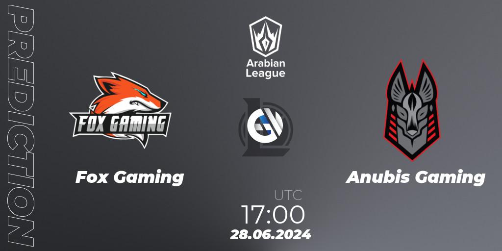 Fox Gaming - Anubis Gaming: ennuste. 27.06.2024 at 18:00, LoL, Arabian League Summer 2024