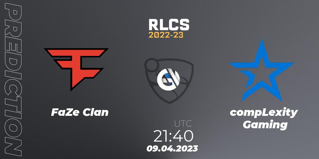 FaZe Clan - compLexity Gaming: ennuste. 09.04.2023 at 21:55, Rocket League, RLCS 2022-23 - Winter Split Major