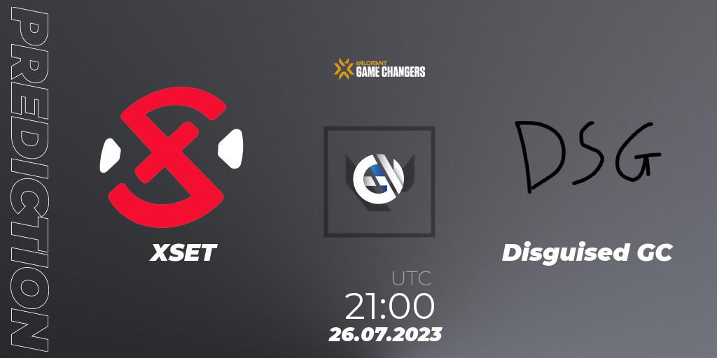 XSET - Disguised GC: ennuste. 26.07.2023 at 21:00, VALORANT, VCT 2023: Game Changers North America Series S2