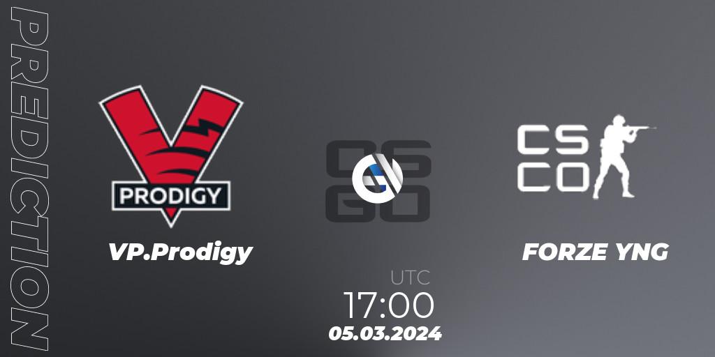 VP.Prodigy - FORZE Youngsters: ennuste. 05.03.2024 at 17:00, Counter-Strike (CS2), ESEA Season 48: Advanced Division - Europe