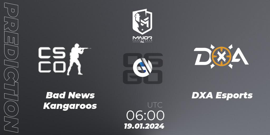 Bad News KangaroosN - DXA Esports: ennuste. 19.01.2024 at 06:10, Counter-Strike (CS2), PGL CS2 Major Copenhagen 2024 Oceania RMR Closed Qualifier