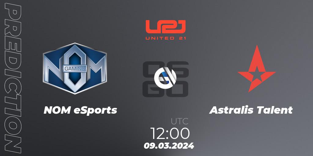 NOM eSports - Astralis Talent: ennuste. 09.03.2024 at 12:00, Counter-Strike (CS2), United21 Season 12