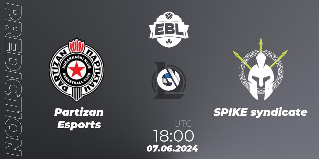 Partizan Esports - SPIKE syndicate: ennuste. 07.06.2024 at 18:00, LoL, Esports Balkan League Season 15