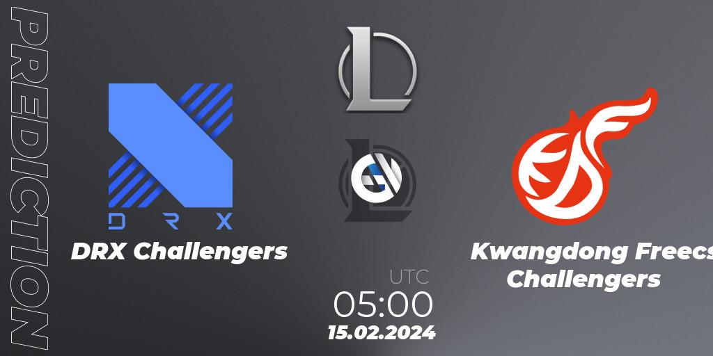 DRX Challengers - Kwangdong Freecs Challengers: ennuste. 15.02.2024 at 05:00, LoL, LCK Challengers League 2024 Spring - Group Stage