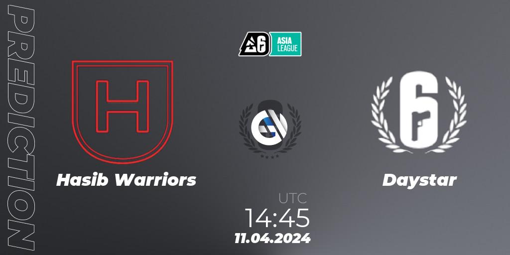 Hasib Warriors - Daystar: ennuste. 11.04.2024 at 14:45, Rainbow Six, Asia League 2024 - Stage 1
