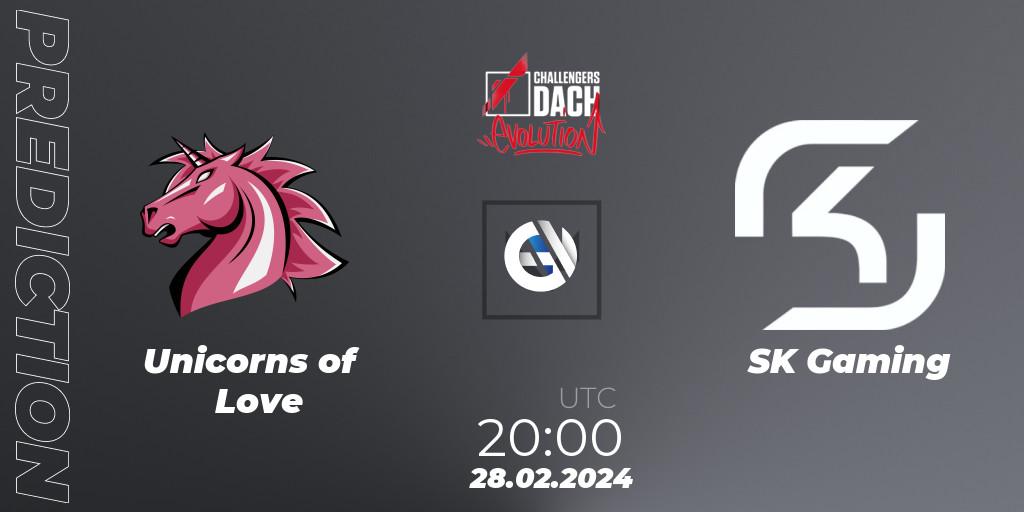 Unicorns of Love - SK Gaming: ennuste. 28.02.2024 at 20:00, VALORANT, VALORANT Challengers 2024 DACH: Evolution Split 1