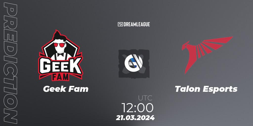 Geek Fam - Talon Esports: ennuste. 21.03.24, Dota 2, DreamLeague Season 23: Southeast Asia Closed Qualifier