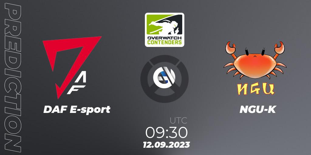 DAF E-sport - NGU-K: ennuste. 12.09.2023 at 09:30, Overwatch, Overwatch Contenders 2023 Fall Series: Asia Pacific