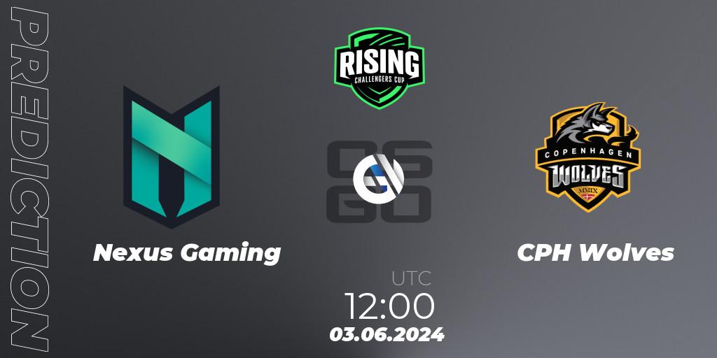 Nexus Gaming - CPH Wolves: ennuste. 03.06.2024 at 12:00, Counter-Strike (CS2), Rising Challengers Cup #1