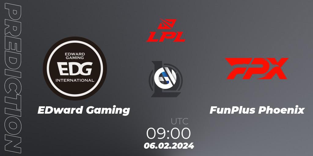 EDward Gaming - FunPlus Phoenix: ennuste. 06.02.2024 at 09:00, LoL, LPL Spring 2024 - Group Stage