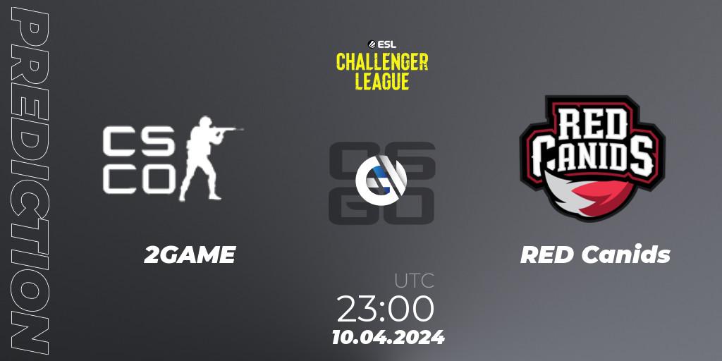 2GAME - RED Canids: ennuste. 10.04.24, CS2 (CS:GO), ESL Challenger League Season 47: South America