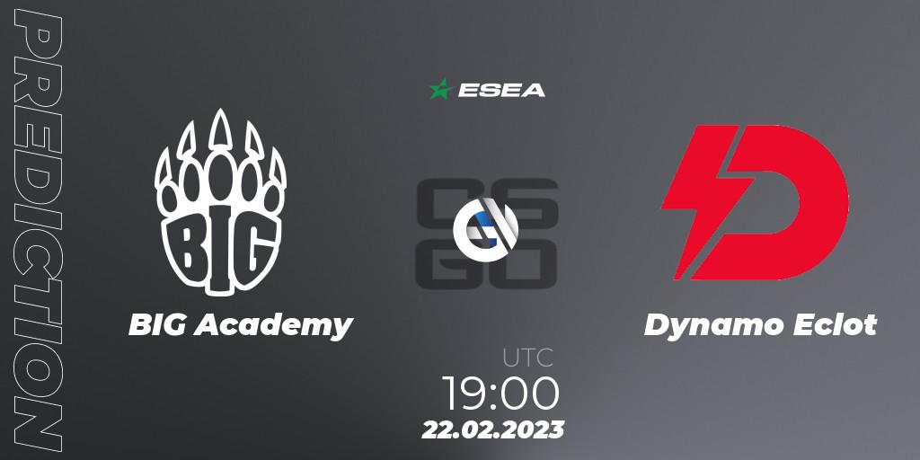BIG Academy - Dynamo Eclot: ennuste. 02.03.2023 at 19:00, Counter-Strike (CS2), ESEA Season 44: Advanced Division - Europe