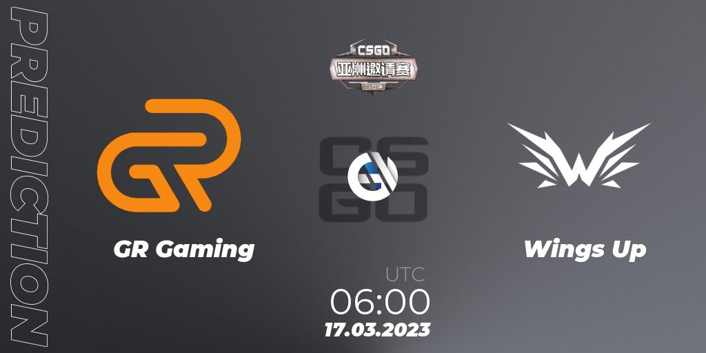 GR Gaming - Wings Up: ennuste. 17.03.2023 at 06:00, Counter-Strike (CS2), Baidu Cup Invitational #2