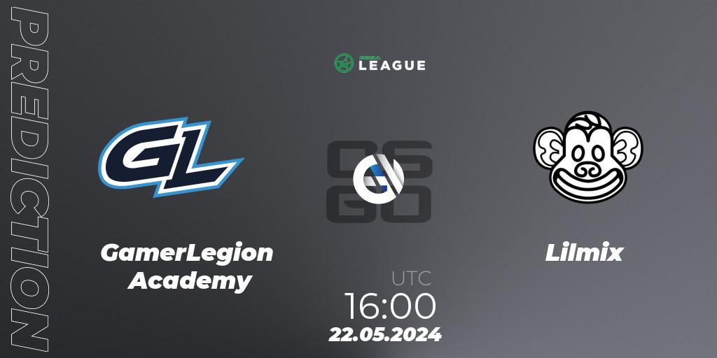 GamerLegion Academy - Lilmix: ennuste. 22.05.2024 at 16:00, Counter-Strike (CS2), ESEA Season 49: Advanced Division - Europe