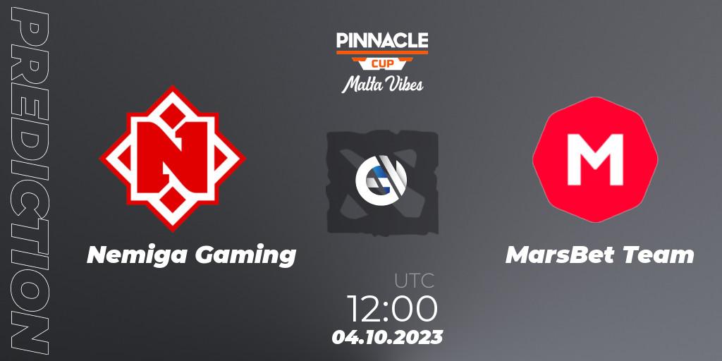 Nemiga Gaming - MarsBet Team: ennuste. 04.10.23, Dota 2, Pinnacle Cup: Malta Vibes #4