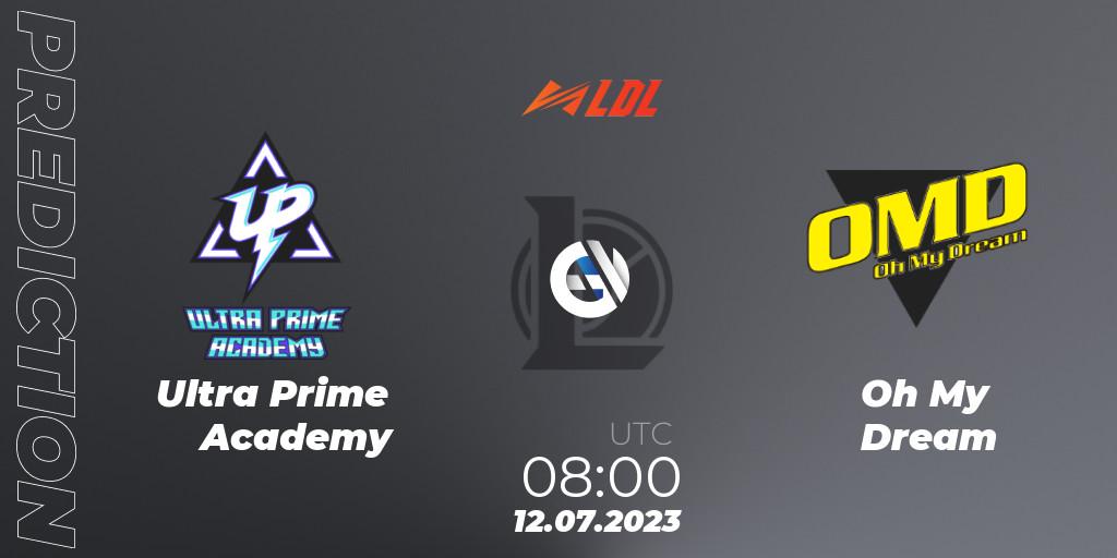 Ultra Prime Academy - Oh My Dream: ennuste. 12.07.2023 at 08:00, LoL, LDL 2023 - Regular Season - Stage 3