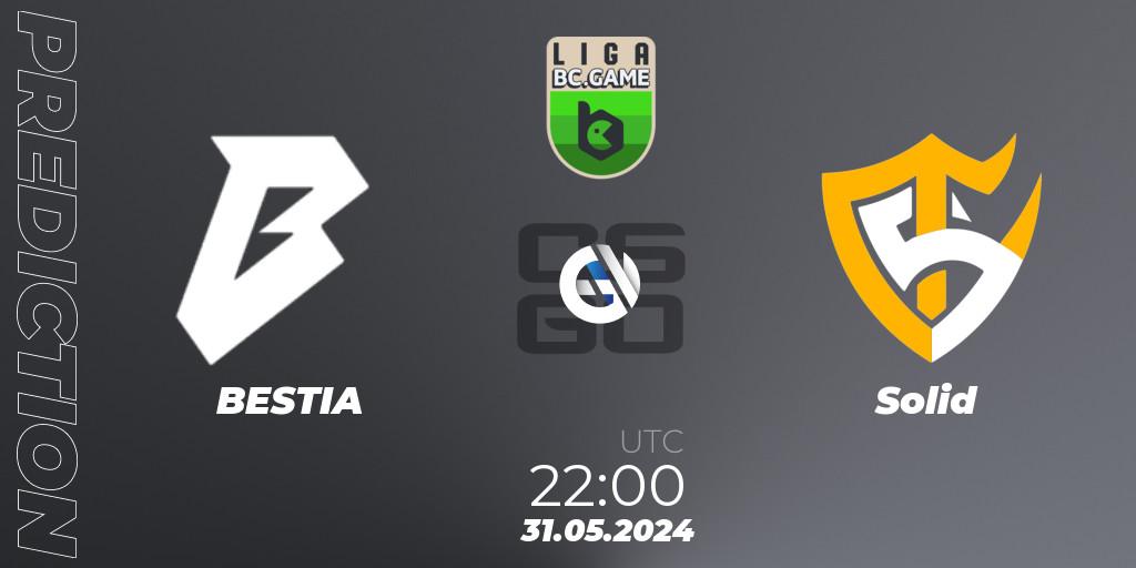 BESTIA - Solid: ennuste. 31.05.2024 at 22:00, Counter-Strike (CS2), Dust2 Brasil Liga Season 3