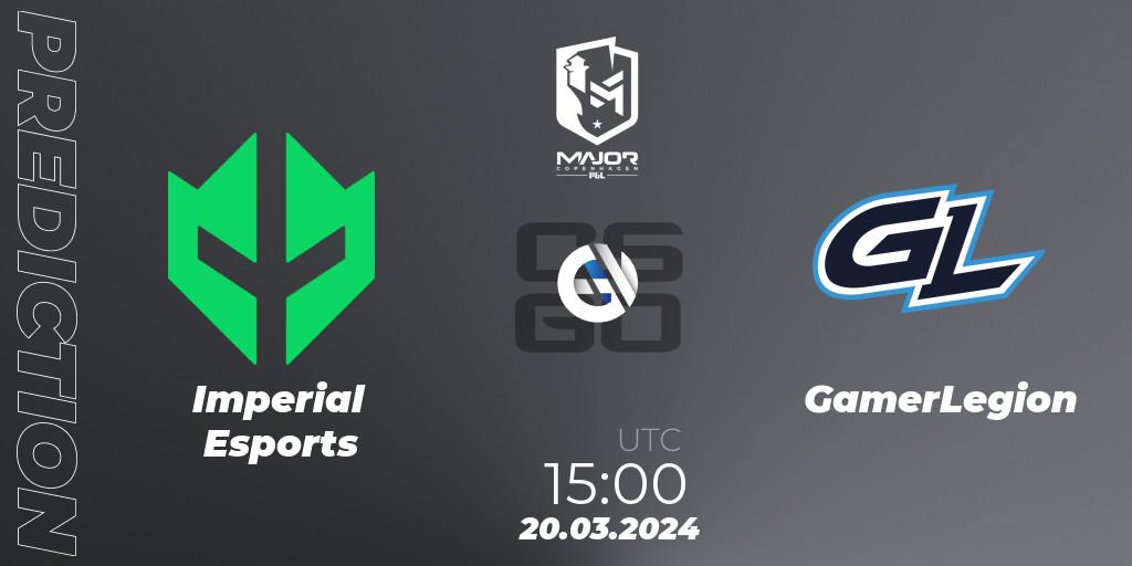 Imperial Esports - GamerLegion: ennuste. 20.03.24, CS2 (CS:GO), PGL CS2 Major Copenhagen 2024 Challengers Stage