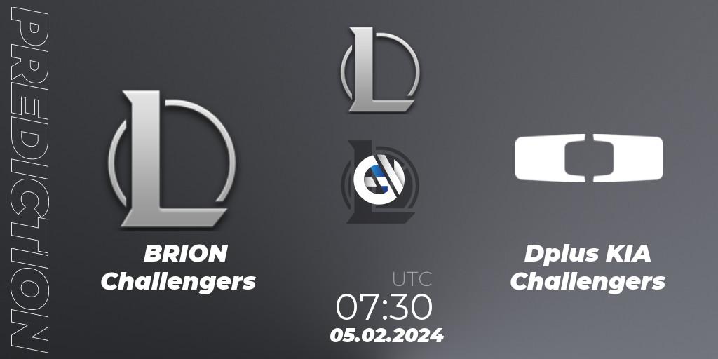 BRION Challengers - Dplus KIA Challengers: ennuste. 05.02.2024 at 08:00, LoL, LCK Challengers League 2024 Spring - Group Stage
