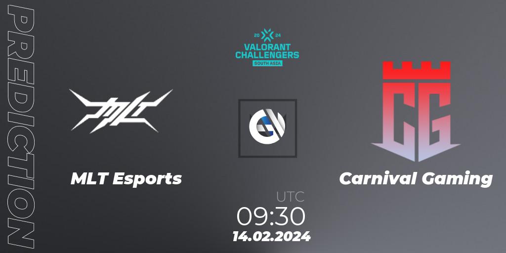 MLT Esports - Carnival Gaming: ennuste. 14.02.2024 at 09:30, VALORANT, VALORANT Challengers 2024: South Asia Split 1 - Cup 1