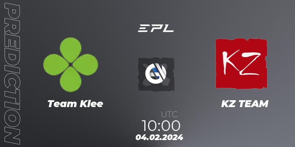Team Klee - KZ TEAM: ennuste. 04.02.24, Dota 2, European Pro League Season 16