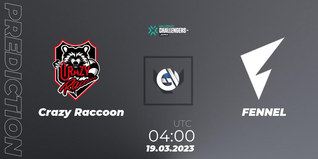 Crazy Raccoon - FENNEL: ennuste. 19.03.23, VALORANT, VALORANT Challengers 2023: Japan Split 1