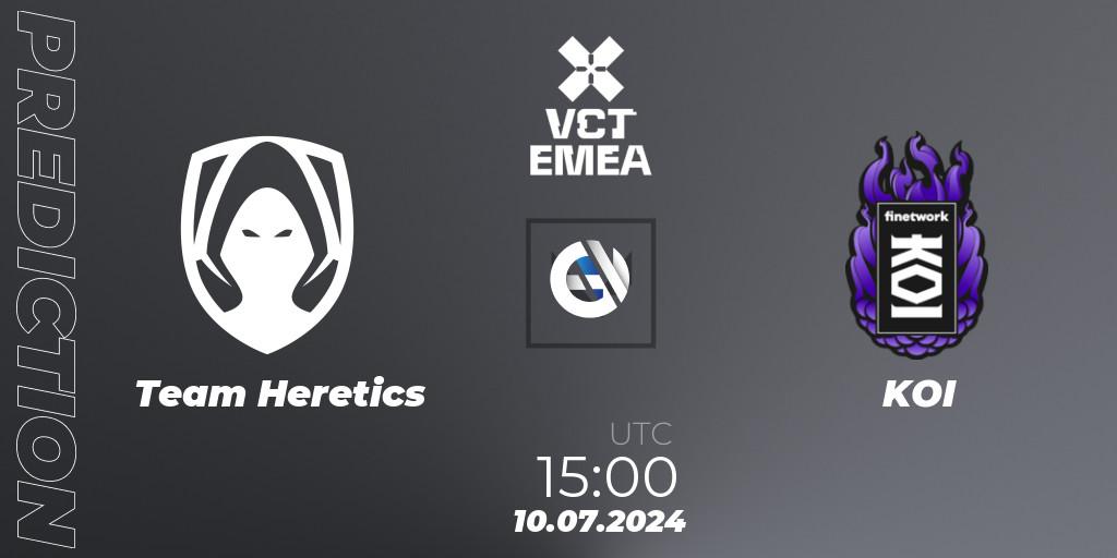 Team Heretics - KOI: ennuste. 10.07.2024 at 16:00, VALORANT, VALORANT Champions Tour 2024: EMEA League - Stage 2 - Group Stage