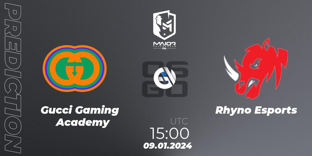 Gucci Gaming Academy - Rhyno Esports: ennuste. 09.01.2024 at 15:00, Counter-Strike (CS2), PGL CS2 Major Copenhagen 2024 Europe RMR Open Qualifier 1