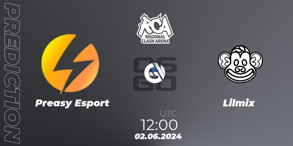 Preasy Esport - Lilmix: ennuste. 02.06.2024 at 12:00, Counter-Strike (CS2), Regional Clash Arena Europe: Closed Qualifier