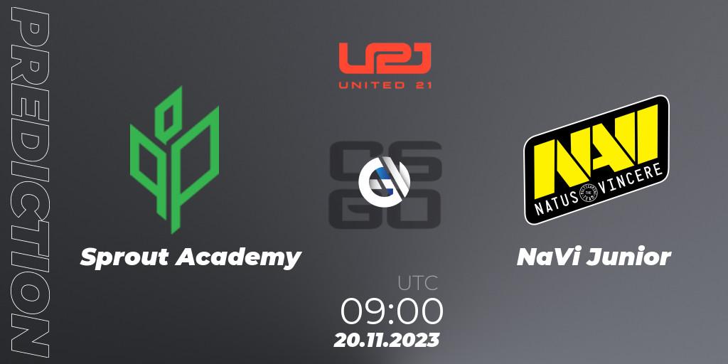 Sprout Academy - NaVi Junior: ennuste. 20.11.2023 at 09:00, Counter-Strike (CS2), United21 Season 8