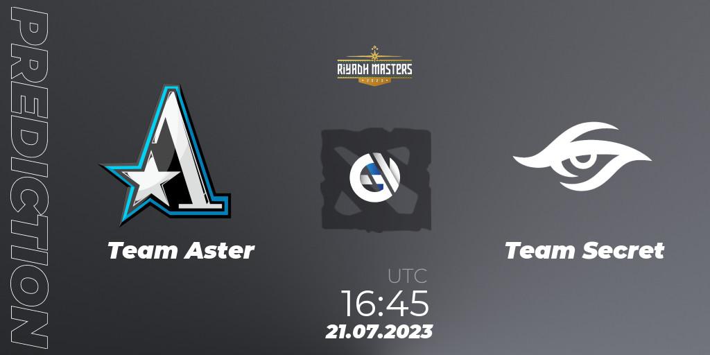 Team Aster - Team Secret: ennuste. 21.07.2023 at 18:44, Dota 2, Riyadh Masters 2023 - Group Stage