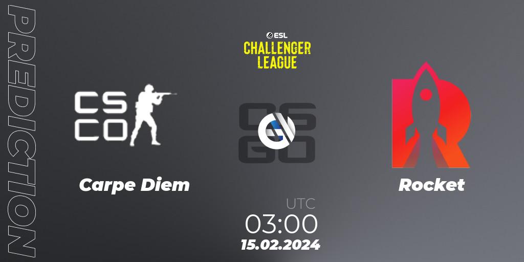 Carpe Diem - Rocket: ennuste. 15.02.2024 at 03:00, Counter-Strike (CS2), ESL Challenger League Season 47: North America
