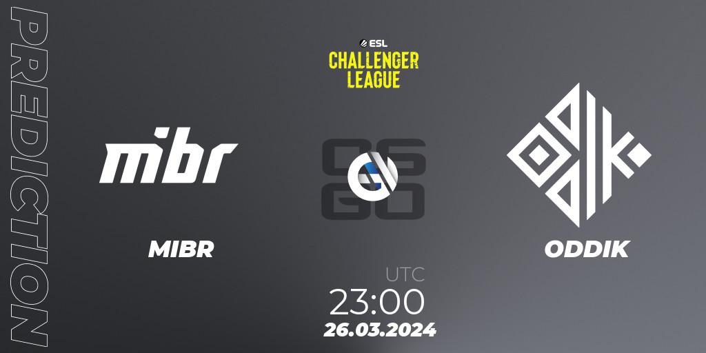 MIBR - ODDIK: ennuste. 26.03.2024 at 23:00, Counter-Strike (CS2), ESL Challenger League Season 47: South America