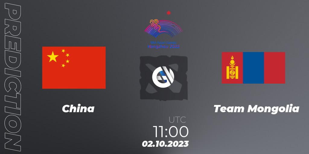 China - Team Mongolia: ennuste. 02.10.23, Dota 2, 2022 Asian Games