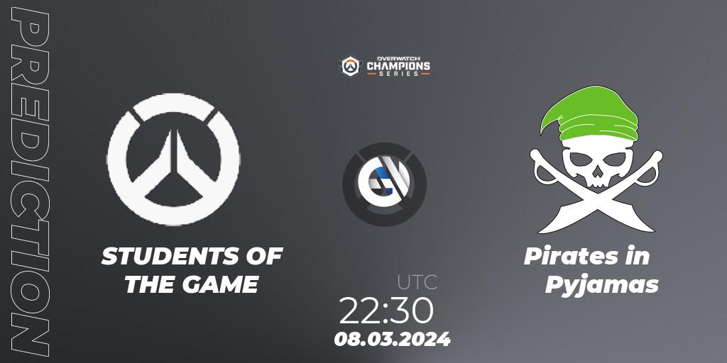 STUDENTS OF THE GAME - Pirates in Pyjamas: ennuste. 08.03.2024 at 22:30, Overwatch, Overwatch Champions Series 2024 - North America Stage 1 Group Stage