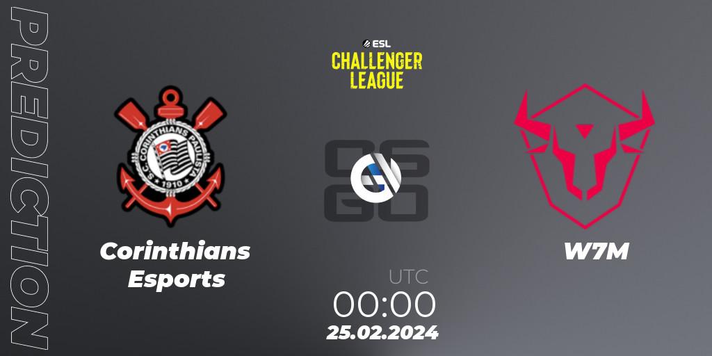 Corinthians Esports - W7M: ennuste. 25.02.2024 at 00:00, Counter-Strike (CS2), ESL Challenger League Season 47: South America