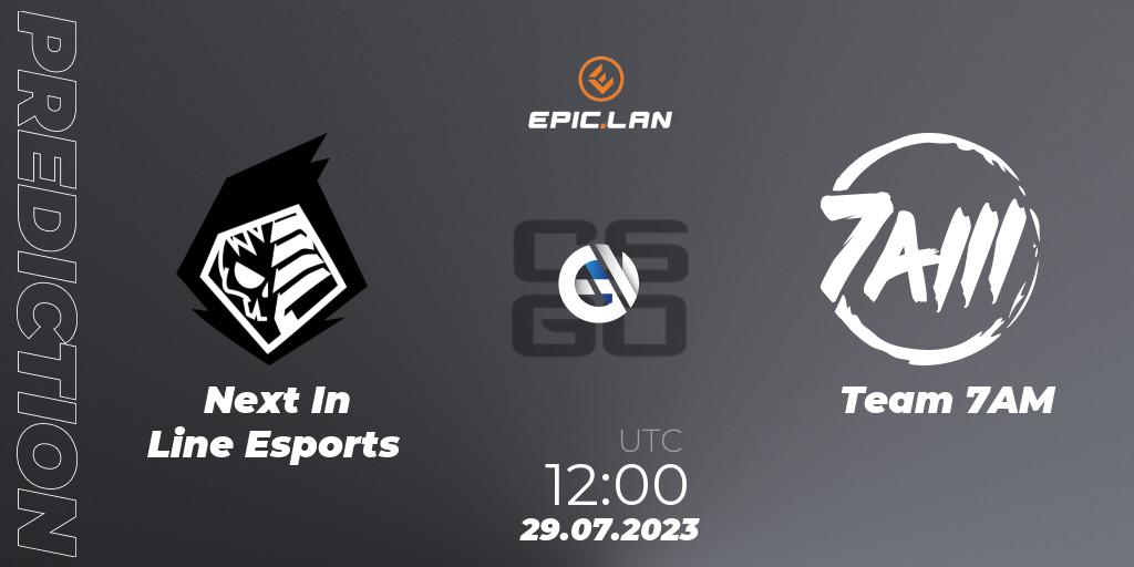 Next In Line Esports - Team 7AM: ennuste. 29.07.2023 at 12:00, Counter-Strike (CS2), EPIC.LAN 39