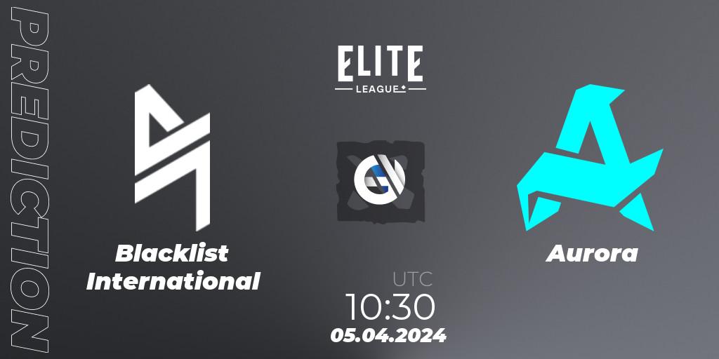 Blacklist International - Aurora: ennuste. 05.04.2024 at 10:30, Dota 2, Elite League: Round-Robin Stage