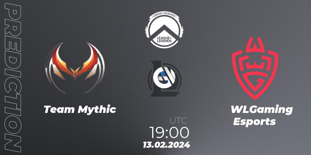 Team Mythic - WLGaming Esports: ennuste. 13.02.2024 at 19:00, LoL, GLL Spring 2024