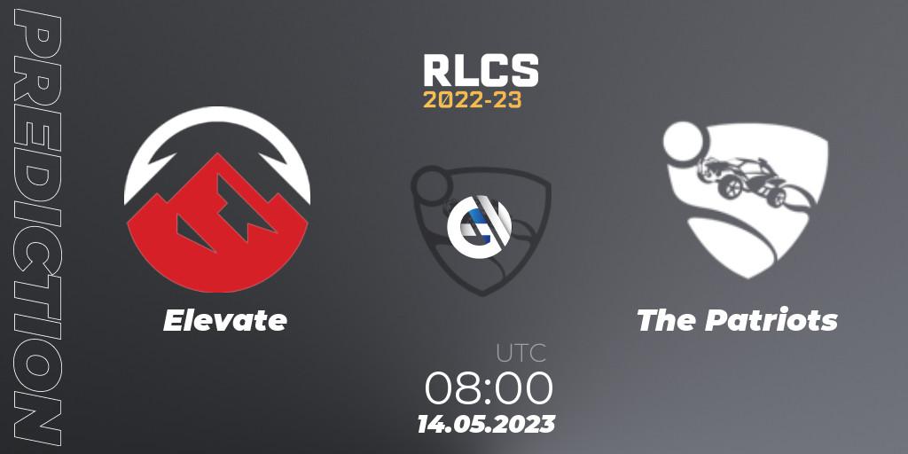 Elevate - The Patriots: ennuste. 14.05.2023 at 08:00, Rocket League, RLCS 2022-23 - Spring: Asia-Pacific Regional 1 - Spring Open