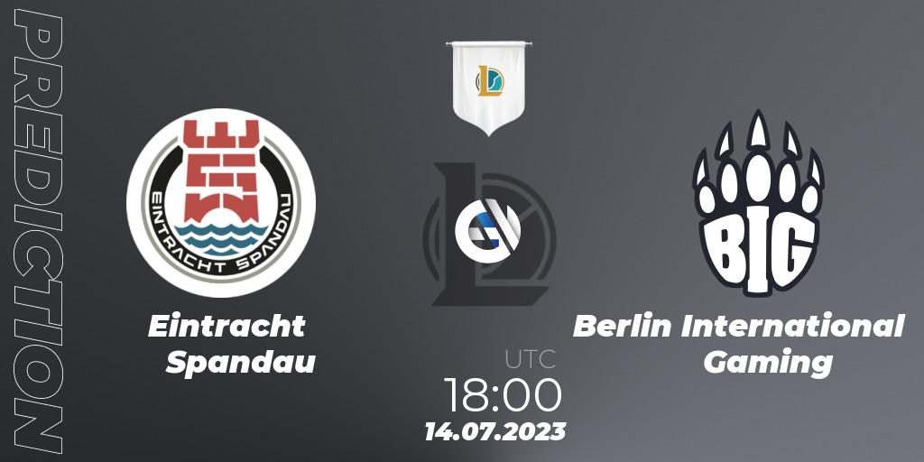 Eintracht Spandau - Berlin International Gaming: ennuste. 14.07.2023 at 18:00, LoL, Prime League Summer 2023 - Group Stage