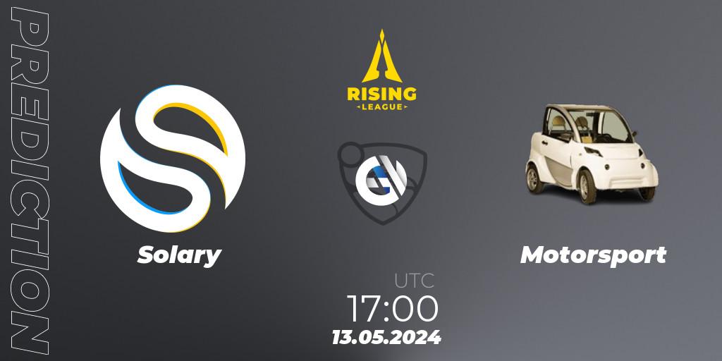 Solary - Motorsport: ennuste. 13.05.2024 at 17:00, Rocket League, Rising League 2024 — Split 1 — Main Event