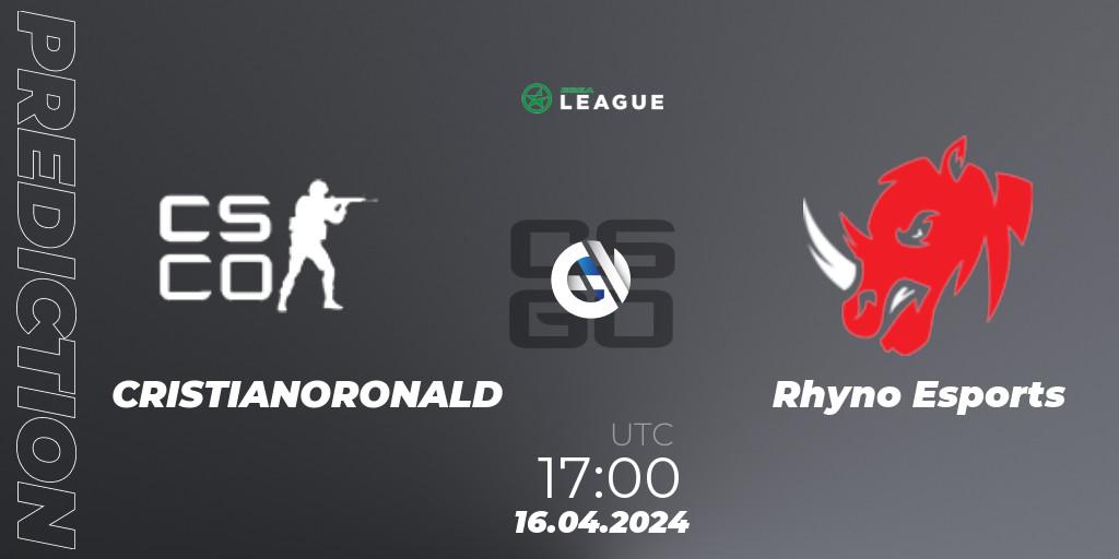 CRISTIANORONALD - Rhyno Esports: ennuste. 16.04.2024 at 17:00, Counter-Strike (CS2), ESEA Season 49: Advanced Division - Europe