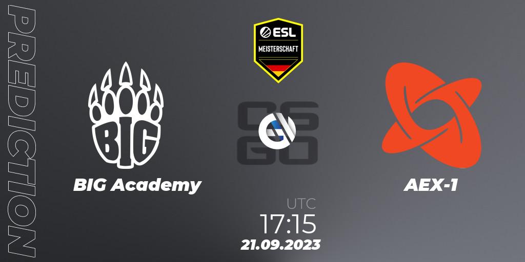 BIG Academy - AEX-1: ennuste. 21.09.2023 at 17:15, Counter-Strike (CS2), ESL Meisterschaft: Autumn 2023