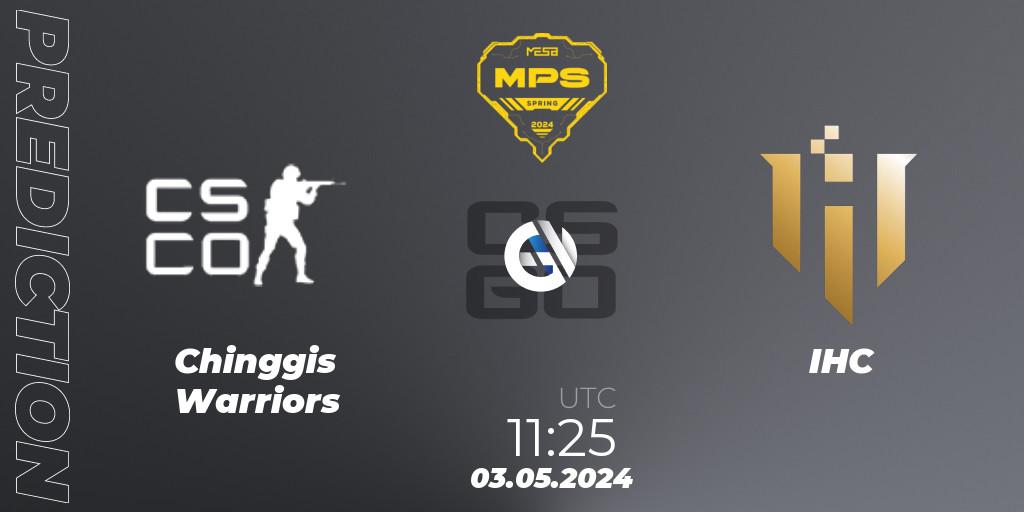 Chinggis Warriors - IHC: ennuste. 03.05.2024 at 11:25, Counter-Strike (CS2), MESA Pro Series: Spring 2024