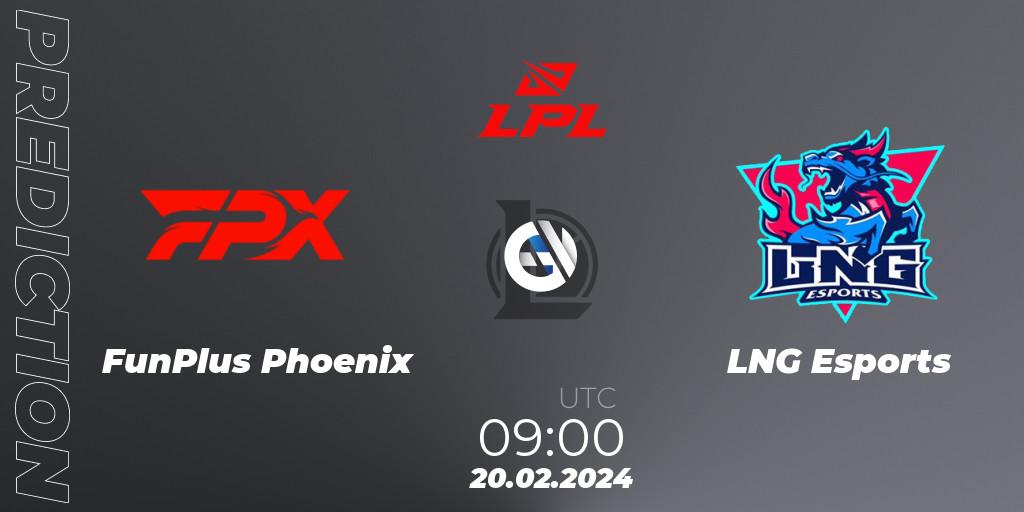 FunPlus Phoenix - LNG Esports: ennuste. 20.02.24, LoL, LPL Spring 2024 - Group Stage