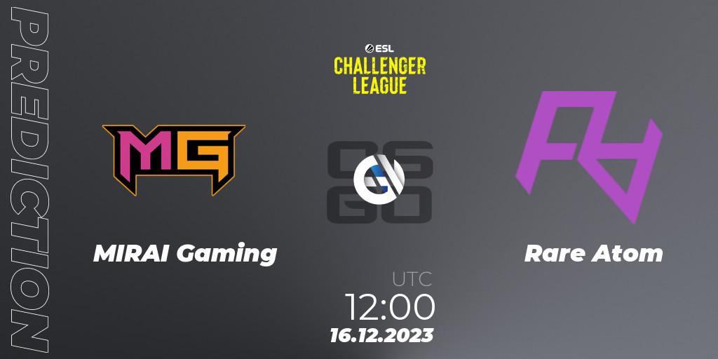 MIRAI Gaming - Rare Atom: ennuste. 16.12.2023 at 12:00, Counter-Strike (CS2), ESL Challenger League Season 46 Relegation: Asia-Pacific