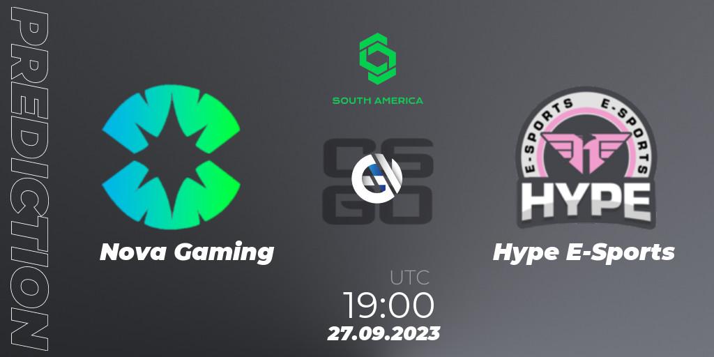 Nova Gaming - Hype E-Sports: ennuste. 27.09.2023 at 22:30, Counter-Strike (CS2), CCT South America Series #12: Closed Qualifier