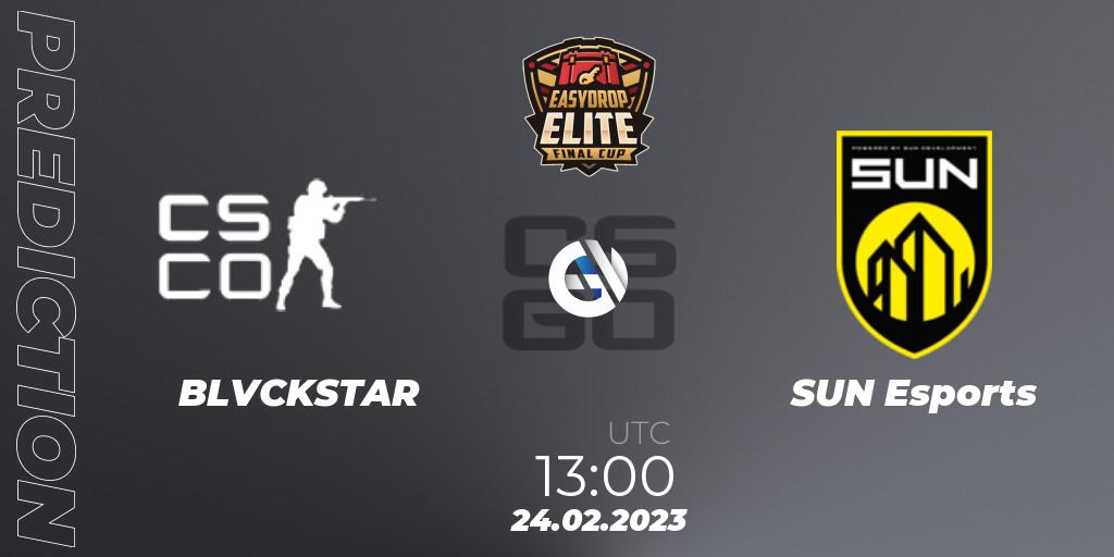BLVCKSTAR - SUN Esports: ennuste. 24.02.2023 at 13:00, Counter-Strike (CS2), FASTCUP Elite Cup #1