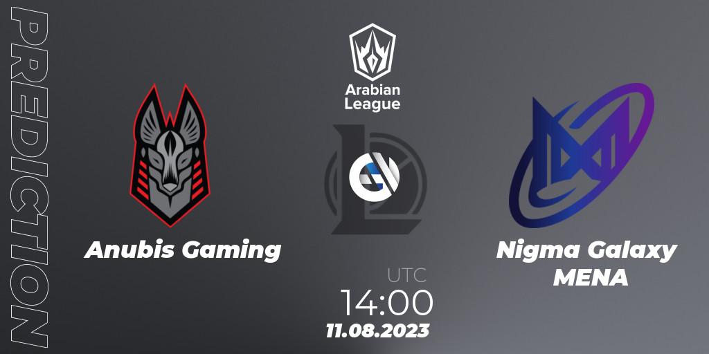 Anubis Gaming - Nigma Galaxy MENA: ennuste. 11.08.2023 at 15:00, LoL, Arabian League Summer 2023 - Playoffs